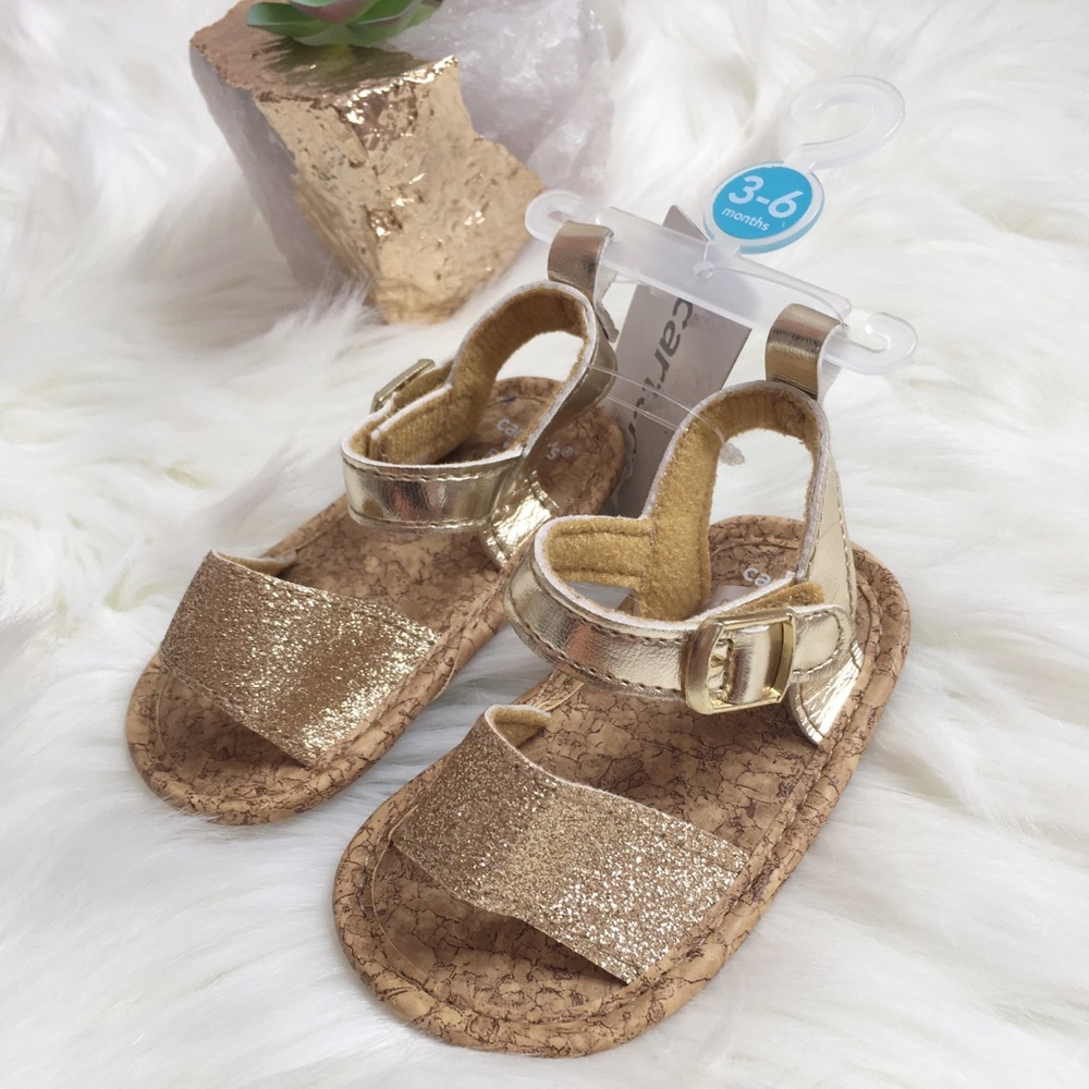Gold Glitter Sandals by Carter’s NWT
